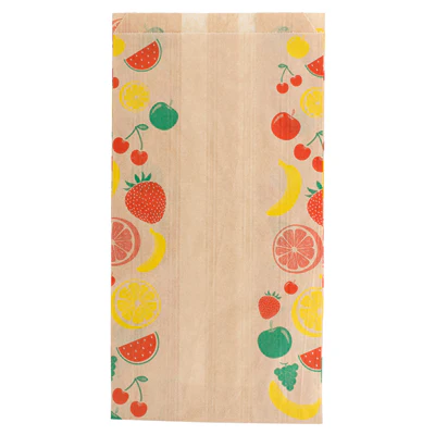 SACHETS PLATS POUR FRUITS 1 KG 32 G/M2 14+9x26 CM NATUREL KRAFT (500 UNITÉS) - REF. 515.03