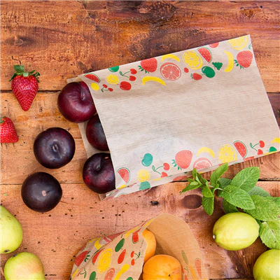 SACHETS PLATS POUR FRUITS 1 KG 32 G/M2 14+9x26 CM NATUREL KRAFT (500 UNITÉS) - REF. 515.03 - Image 3