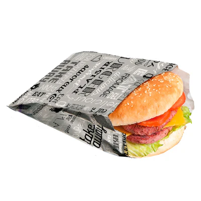 SACHETS POUR BURGER 'PAROLE' 35+20 G/M2 14+7x22 CM ARGENTE PARCHEMIN + ALUMINIUM (500 UNITÉS) - REF. 229.42 - Image 4