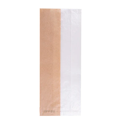 SACHETS POUR SANDWICHES AVEC FENÊTRE ECO PFAS FREE 'JUST PAPER' 40 G/M2 12+6x30 CM NATUREL PARCH.INGRAISSABLE (250 UNITÉS) - REF. 231.19 - Image 2
