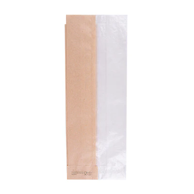 SACHETS POUR SANDWICHES AVEC FENÊTRE ECO PFAS FREE 'JUST PAPER' 40 G/M2 9+5,5x26 CM NATUREL PARCH.INGRAISSABLE (250 UNITÉS) - REF. 231.15 - Image 2