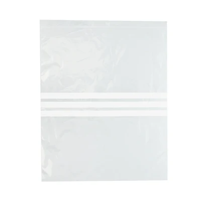 SACS 3 BANDES AVEC FERMETURE ZIP 92 G/M2 50µ 33x40 CM TRANSPARENT LDPE (500 UNITÉS) - REF. 215.53