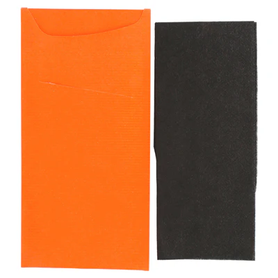 SACS COUVERTS + SERVIETTE JUST IN TIME 90 + 10PE G/M2 11,2x22,5 CM ORANGE CELLULOSE (400 UNITÉS) - REF. 209.76 - Image 3