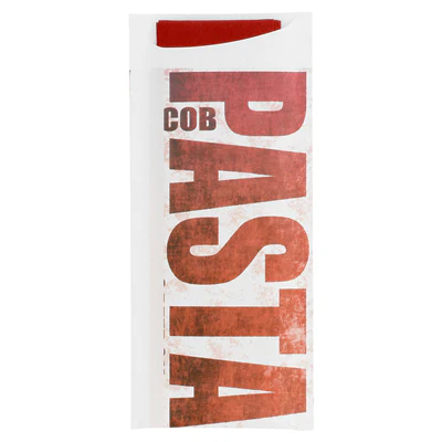 SACS COUVERTS + SERVIETTE JUST IN TIME 'FAST FOOD' 90 + 10PE G/M2 8,5x19,5 CM BORDEAUX AIRLAID (250 UNITÉS) - REF. 143.92