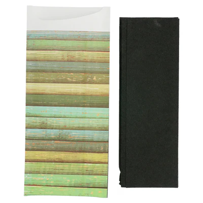 SACS COUVERTS + SERVIETTE JUST IN TIME 90 + 10PE G/M2 8,5x19,5 CM NOIR AIRLAID (250 UNITÉS) - REF. 156.53 - Image 3