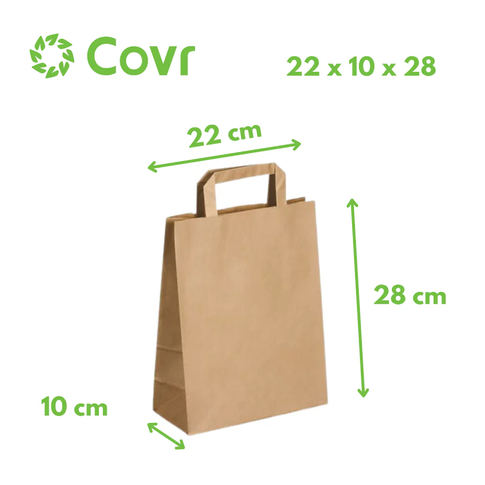 Sacs 22+10x28 cm en papier Kraft brun 80 gr - Image 3