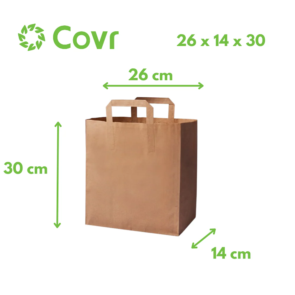 Sacs 26+14x30 cm en papier Kraft brun 80 gr - Image 3