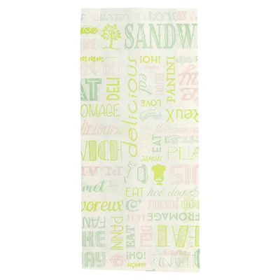 SACS SANDWICHS PFAS FREE 'GREEN PAROLE' 32 G/M2 12+4x26 CM BLANC PARCH.INGRAISSABLE (500 UNITÉS) - REF. 229.23