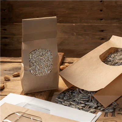 SACS SOS AUTO-FERMETURE AVEC FENÊTRE 1300 GR 60 G/M2 + 25µ OPP 9+6x25 CM NATUREL KRAFT (500 UNITÉS) - REF. 228.70 - Image 5