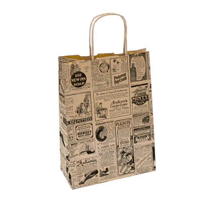 SACS SOS AVEC ANSES 'TIMES' 80 G/M2 20+10x29 CM NATUREL KRAFT (250 UNITÉS) - REF. 214.37