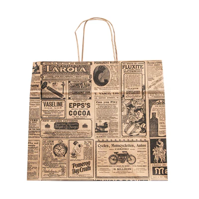 SACS SOS AVEC ANSES "TRAITEUR" 'TIMES' 90 G/M2 32+21x28,5 CM NATUREL KRAFT (250 UNITÉS) - REF. 222.28 - Image 2
