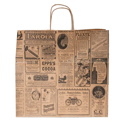 SACS SOS AVEC ANSES "TRAITEUR" 'TIMES' 90 G/M2 36+21x33,5 CM NATUREL KRAFT (250 UNITÉS) - REF. 222.29 - Image 2