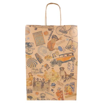 SACS SOS AVEC ANSES 'VINTAGE' 80 G/M2 20+10x29 CM NATUREL KRAFT (250 UNITÉS) - REF. 801.51 - Image 2