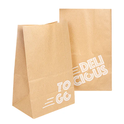 SACS SOS RECYCLÉS SANS ANSES 'DELICIOUS' 50 G/M2 18+12x28 CM NATUREL KRAFT (500 UNITÉS) - REF. 253.71