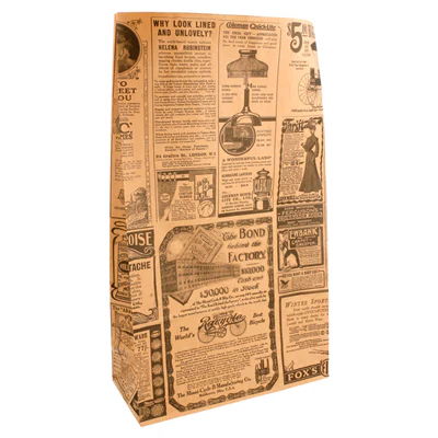 SACS SOS SANS ANSES 'TIMES' 70 G/M2 20+9x34,5 CM NATUREL KRAFT (500 UNITÉS) - REF. 222.41