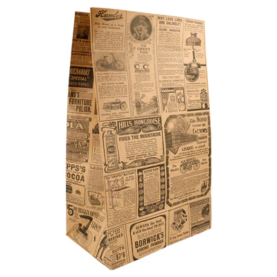 SACS SOS SANS ANSES 'TIMES' 70 G/M2 22+14x37 CM NATUREL KRAFT (500 UNITÉS) - REF. 222.44