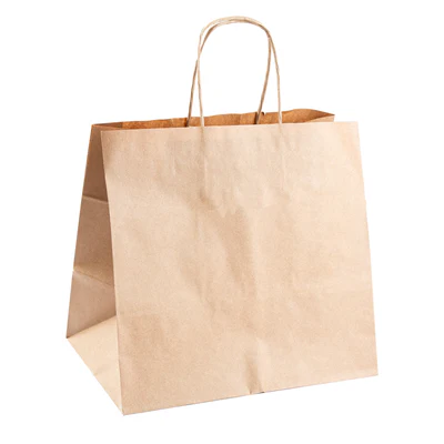 SACS SOS TRAITEUR AVEC ANSES 80 G/M2 26+17x24 CM NATUREL KRAFT (250 UNITÉS) - REF. 167.11