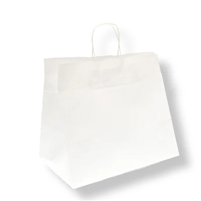SACS SOS TRAITEUR AVEC ANSES 90 G/M2 32+21x28,5 CM BLANC CELLULOSE (250 UNITÉS) - REF. 167.05