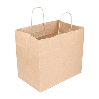 SACS SOS TRAITEUR AVEC ANSES 90 G/M2 32+21x28,5 CM NATUREL KRAFT (250 UNITÉS) - REF. 167.19