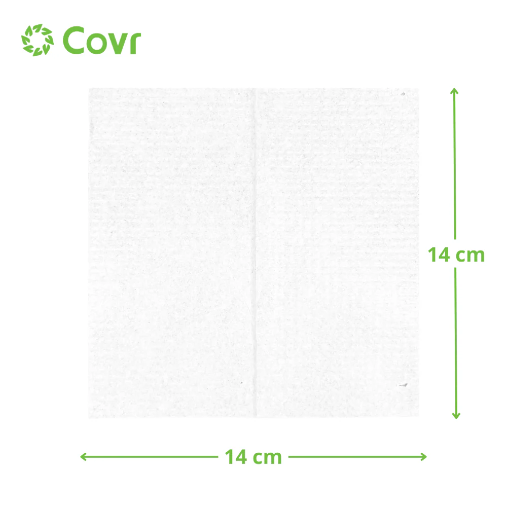 Serviettes blanches 1 pli 14x14 - Image 2