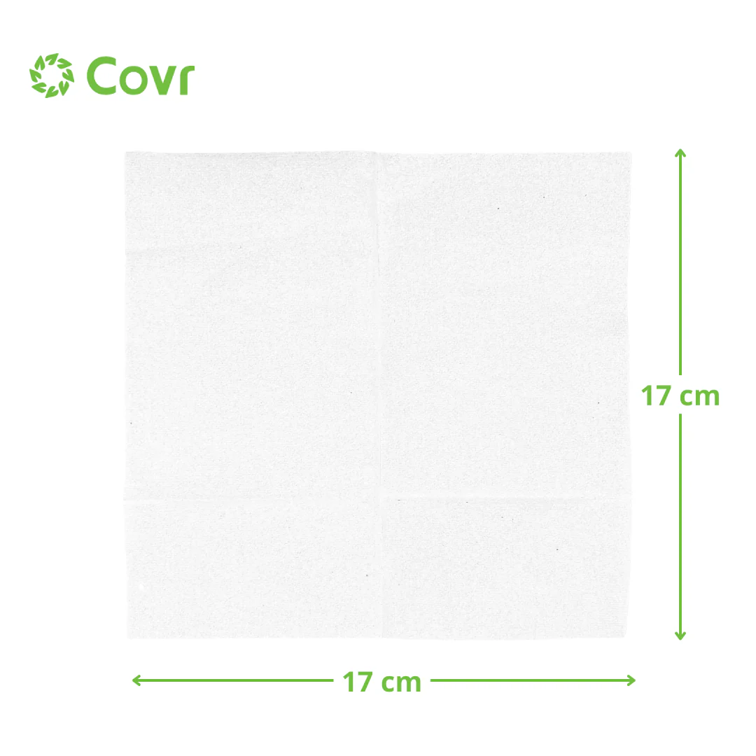 Serviettes blanches 1 pli 17x17 - Image 2