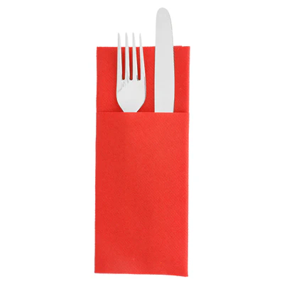 SERVIETTES "CANGURITO" 55 G/M2 33x40 CM ROUGE AIRLAID (700 UNITÉS) - REF. 213.82