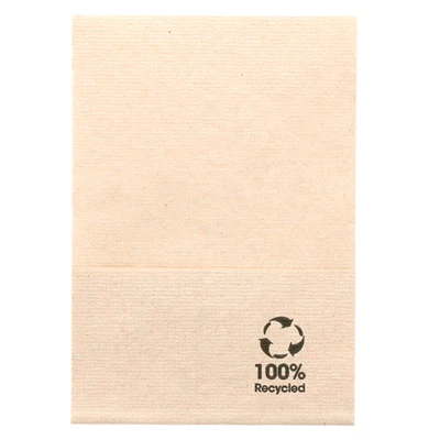 SERVIETTES MINI SERVIS ECOLABEL 1 PLI FEEL GREEN 23 G/M2 17x17 CM NATUREL OUATE RECYCLÉE (9600 UNITÉS) - REF. 101.75