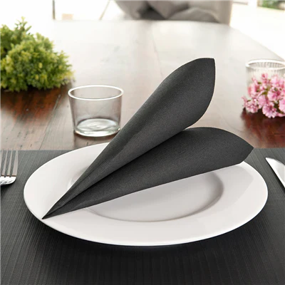 SERVIETTES ECOLABEL DOUBLE POINT 18 G/M2 33x33 CM NOIR OUATE (1200 UNITÉS) - REF. 101.85 - Image 3