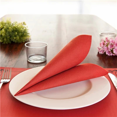 SERVIETTES ECOLABEL DOUBLE POINT 18 G/M2 33x33 CM ROUGE OUATE (1200 UNITÉS) - REF. 166.42 - Image 3