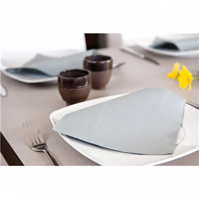 SERVIETTES ECOLABEL DOUBLE POINT 18 G/M2 39x39 CM GRIS OUATE (1200 UNITÉS) - REF. 166.06 - Image 2