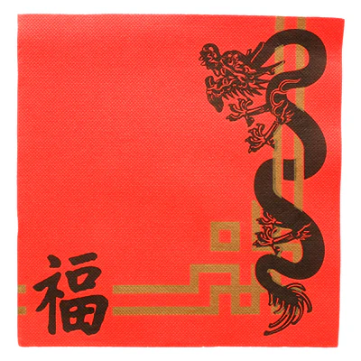 SERVIETTES ECOLABEL DOUBLE POINT 'CHINA' 18 G/M2 40x40 CM ROUGE OUATE (1200 UNITÉS) - REF. 122.04