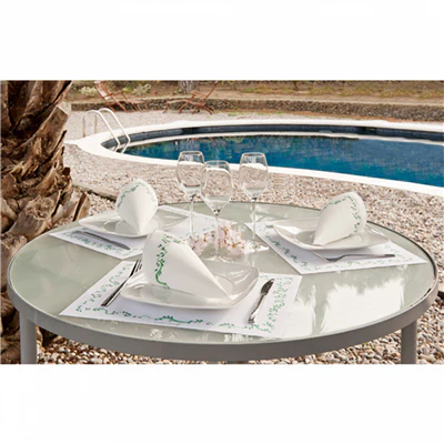 SERVIETTES ECOLABEL DOUBLE POINT 'FLORALIA' 18 G/M2 40x40 CM BLANC OUATE (1200 UNITÉS) - REF. 114.08 - Image 2