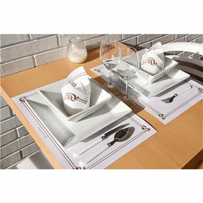 SERVIETTES ECOLABEL DOUBLE POINT 'MAXIM BRUN' 18 G/M2 40x40 CM BLANC OUATE (1200 UNITÉS) - REF. 114.04 - Image 3