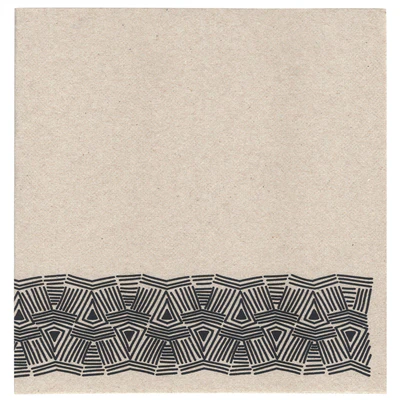 SERVIETTES ECOLABEL 'DOUBLE POINT - MAYA' 18 G/M2 40x40 CM NATUREL OUATE RECYCLÉE (1200 UNITÉS) - REF. 224.75