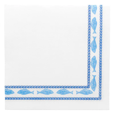SERVIETTES ECOLABEL "MARISQUERÍA" 'DOUBLE POINT' 18 G/M2 40x40 CM BLANC OUATE (1200 UNITÉS) - REF. 143.55
