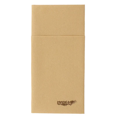 SERVIETTES KANGOUROU 'NATURA' 55 G/M2 40x40 CM NATUREL AIRLAID (700 UNITÉS) - REF. 222.08