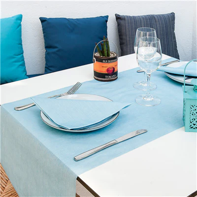 SERVIETTES LIKE LINEN 70 G/M2 40x40 CM TURQUOISE SPUNLACE (600 UNITÉS) - REF. 194.82 - Image 3
