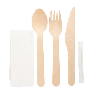 SET 5/1 COUVERTS +SERVIETTE +CURE-DENTS WOOD 'MAKAN' 16 CM NATUREL BOIS (200 UNITÉS) - REF. 220.21 - Image 4