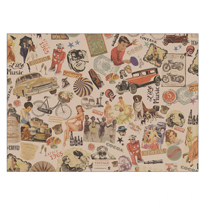 SETS DE TABLE OFFSET FEEL GREEN 'VINTAGE' 70 G/M2 30x42 CM QUADRICHROMIE PAPIER RECYCLÉ (2000 UNITÉS) - REF. 232.07