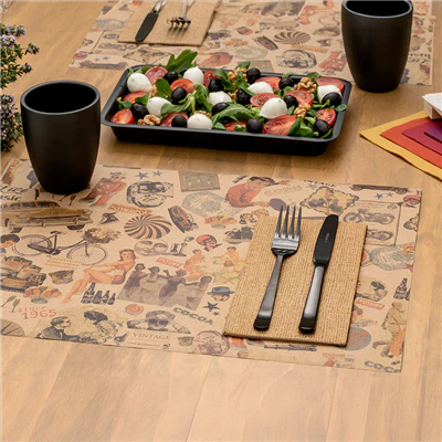 SETS DE TABLE OFFSET FEEL GREEN 'VINTAGE' 70 G/M2 30x42 CM QUADRICHROMIE PAPIER RECYCLÉ (2000 UNITÉS) - REF. 232.07 - Image 3