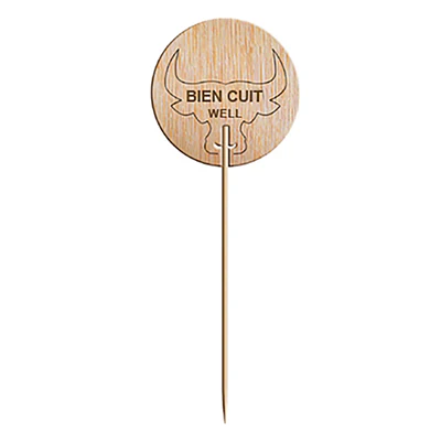 STEAK MARKER - BIEN CUIT 9,5 CM NATUREL BOIS (100 UNITÉS) - REF. 210.43