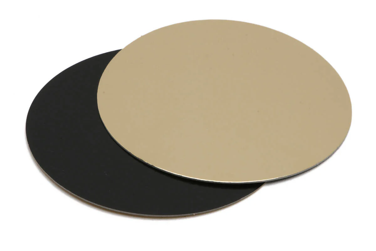 SUPPORT A PATISSERIE ROND DOUBLE FACE OR/NOIR - 9 tailles - (100 UNITES)