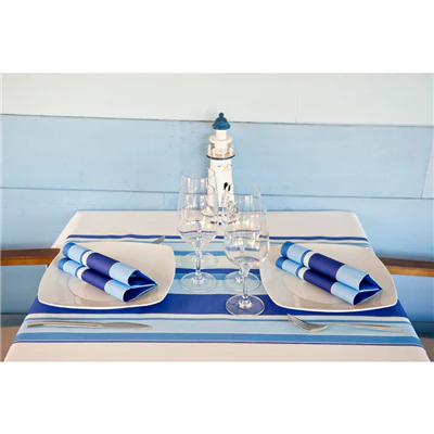 "TÊTE-À-TÊTE" PRÉ. 120CM (20 FEU.) 'BAYADÈRES' 55 G/M2 0,40x24 M BLEU AIRLAID (6 UNITÉS) - REF. 182.90 - Image 3