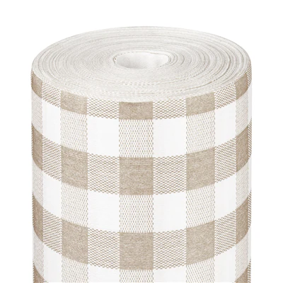 "TÊTE-À-TÊTE" PRÉDECOUPÉ 120CM (20 FEU.) LIKE LINEN 'VICHY' 70 G/M2 0,40x24 M TAUPE SPUNLACE (6 UNITÉS) - REF. 228.62
